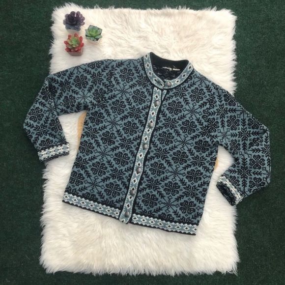 Vintage LL Bean Icelandic Nordic Cardigan - Picture 1 of 13